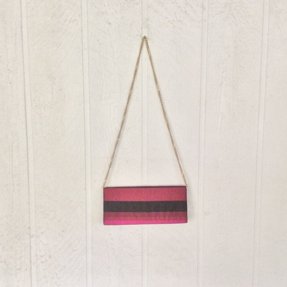 TALBOTS SILK PURPLE AND BLACK SHOULDER BAG CLUTCH NWOT - Picture 4 of 8